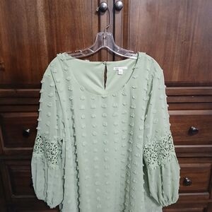 Cato Light Green Textured Blouse